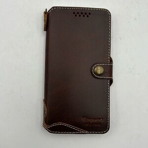 Yogurt Case for iPhone 15 Pro Genuine Leather Wallet Handmade